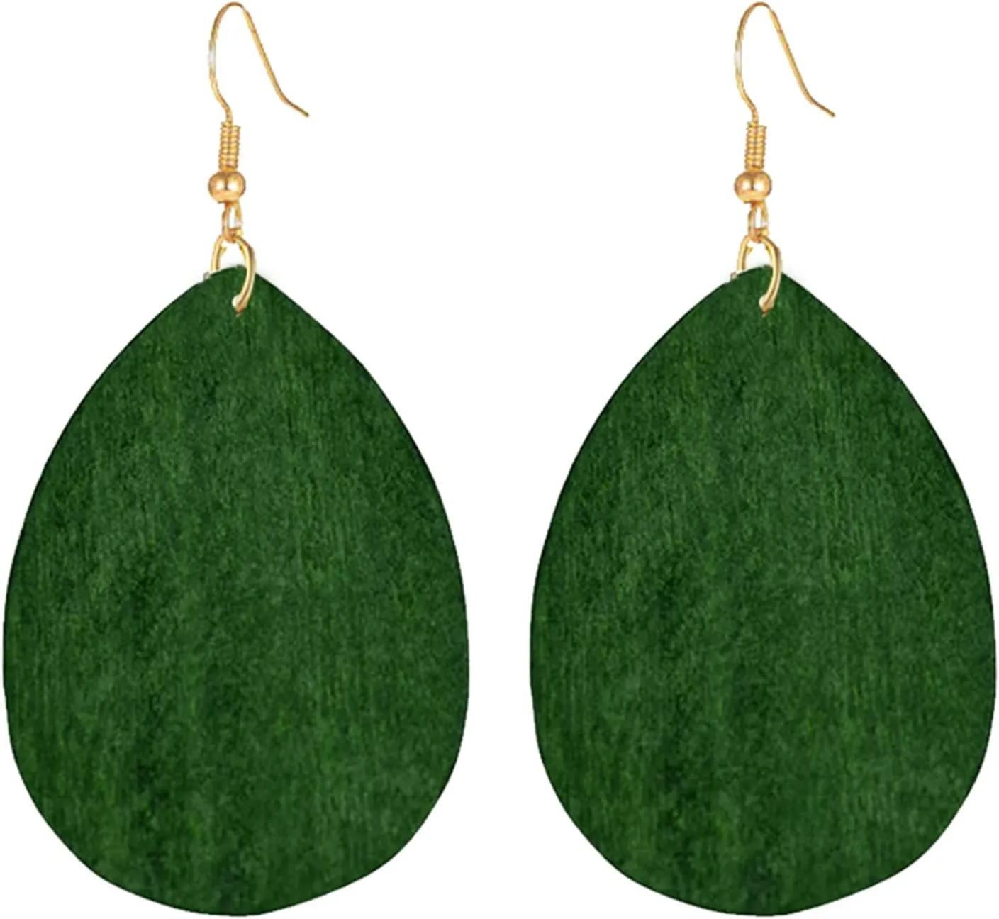 Wooden Hoop Earrings for Women Retro Black African Bohemian Wood Teardrop Geometric Lightweight Dangle Drop Earrings