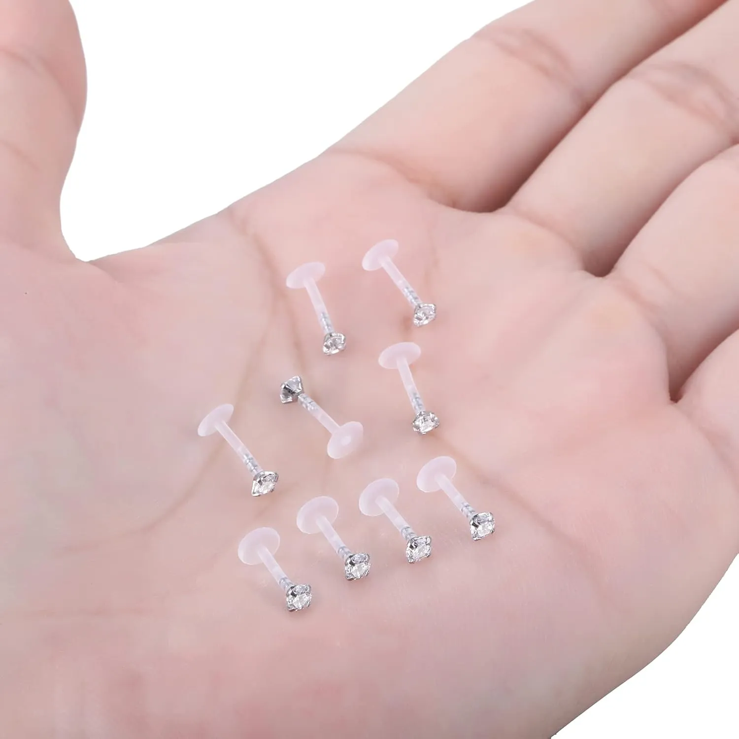 Xpircn 16G 18G Labret Monroe Lip Rings Nose Helix Tragus Earring Studs Piercing Jewelry 9PCS