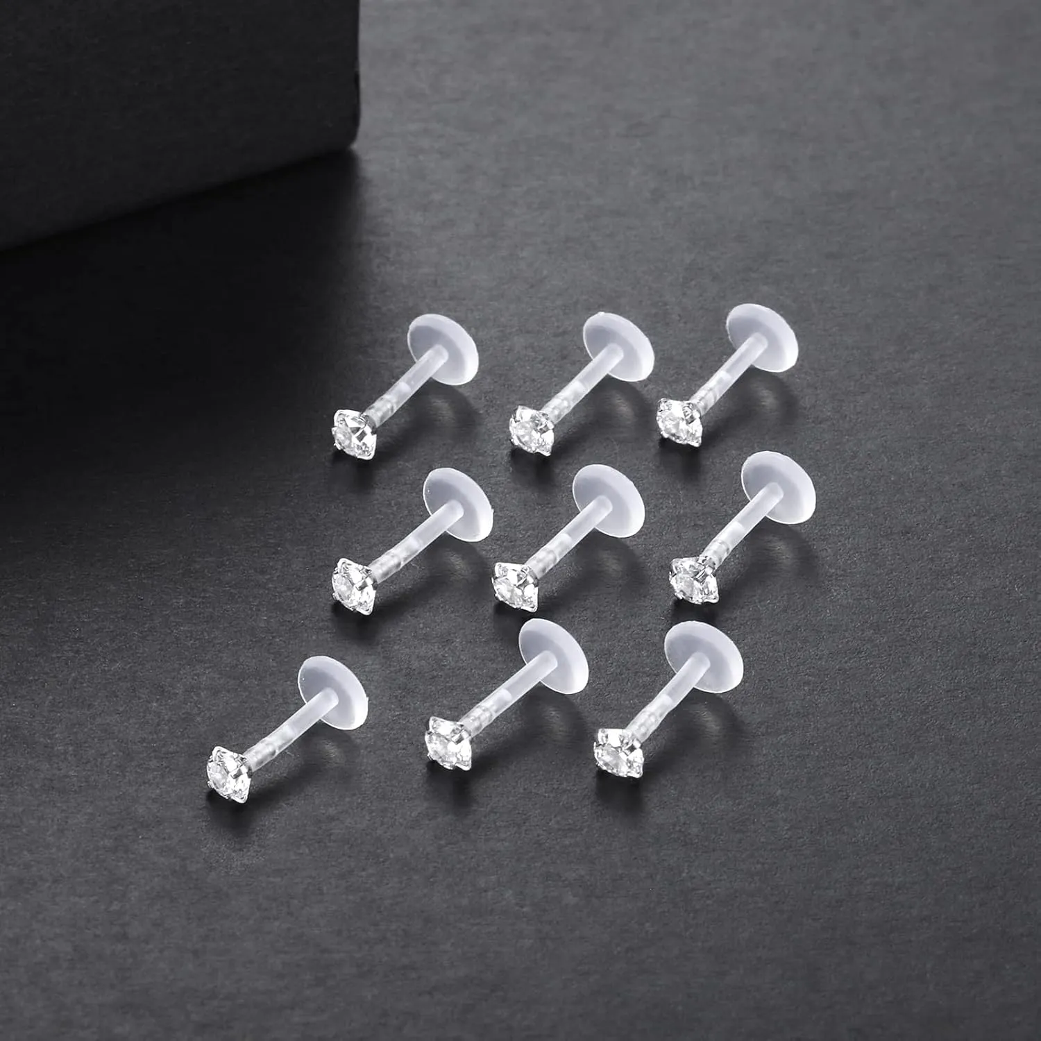 Xpircn 16G 18G Labret Monroe Lip Rings Nose Helix Tragus Earring Studs Piercing Jewelry 9PCS