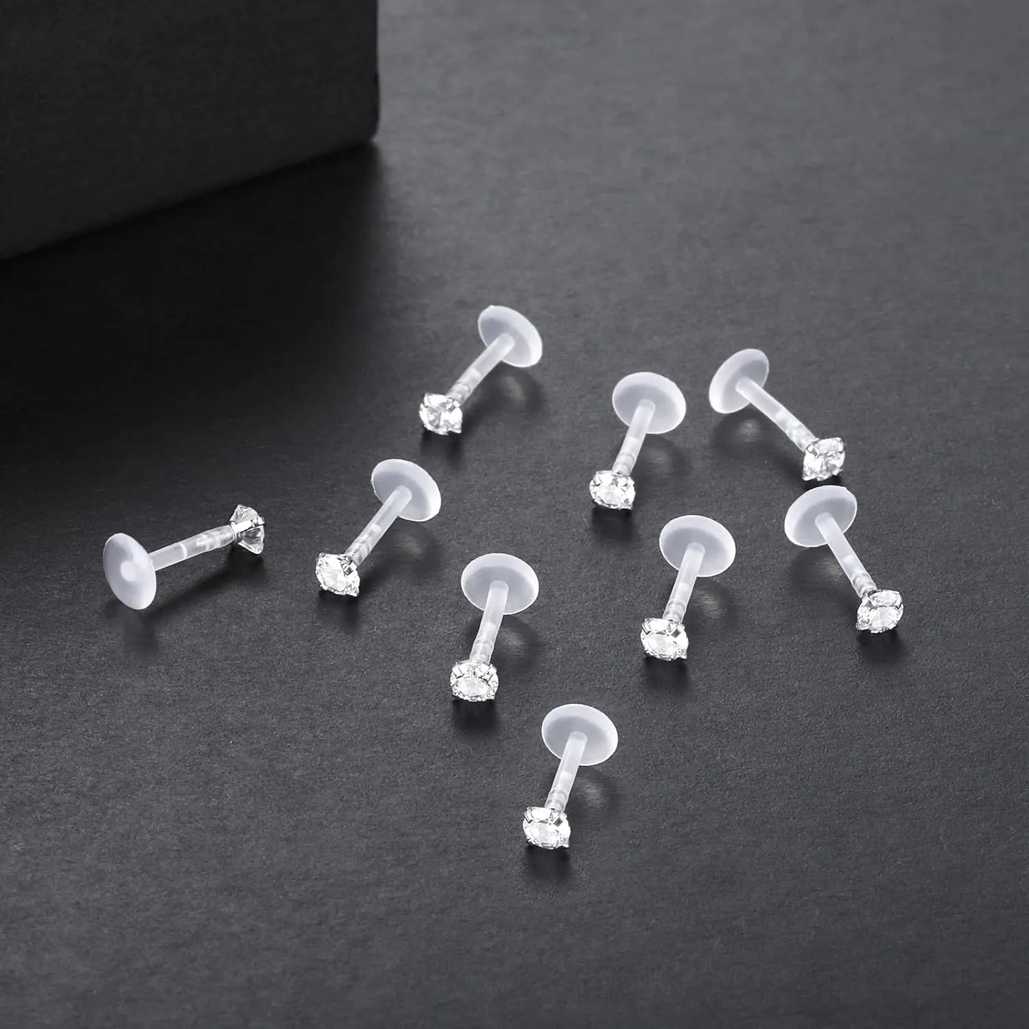 Xpircn 16G 18G Labret Monroe Lip Rings Nose Helix Tragus Earring Studs Piercing Jewelry 9PCS