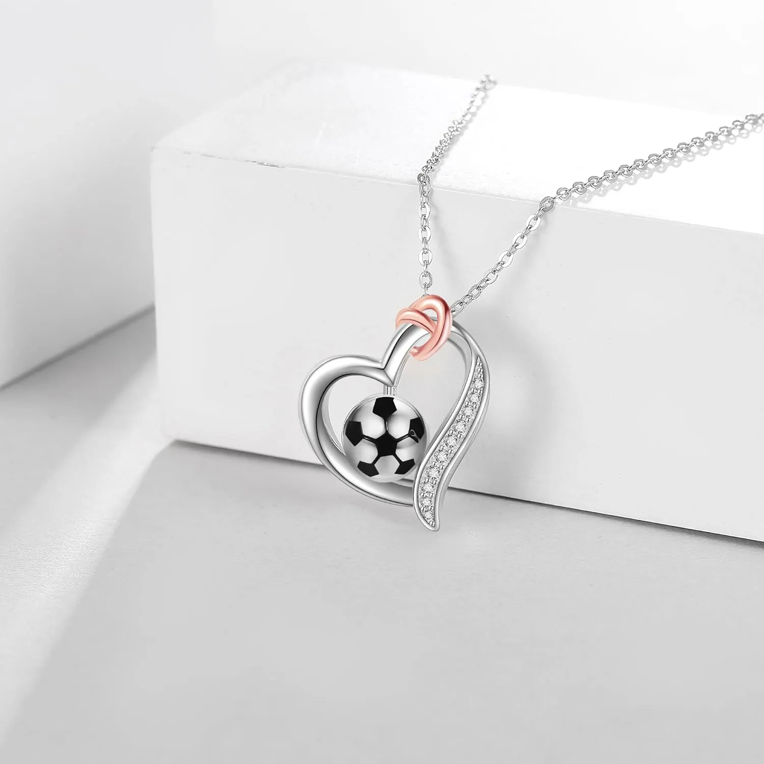 YAFEINI Volleyball/Baseball/Basketball/Tennis/Soccer/Golf/Necklace 925 Sterling Sliver Heart Sports Pendant Jewelry Gifts for Women