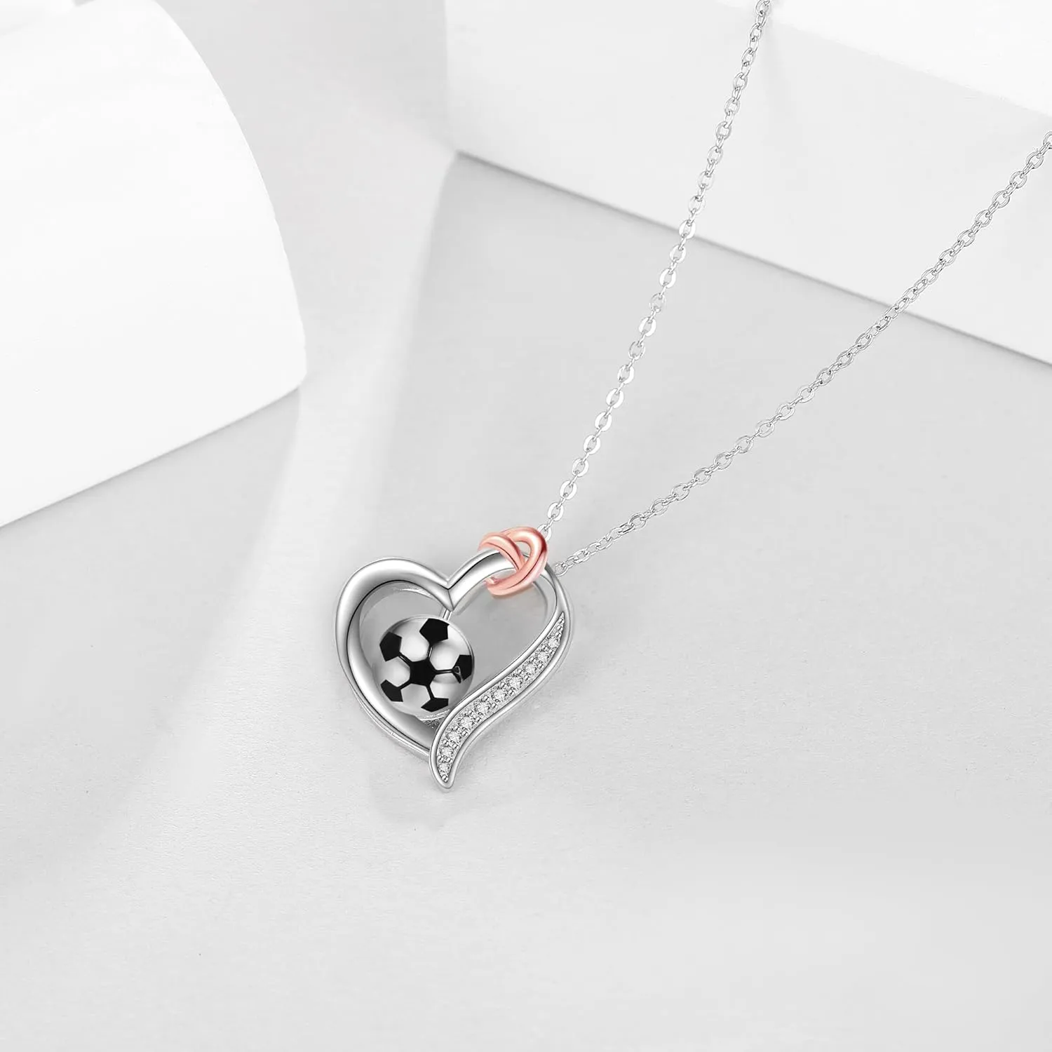 YAFEINI Volleyball/Baseball/Basketball/Tennis/Soccer/Golf/Necklace 925 Sterling Sliver Heart Sports Pendant Jewelry Gifts for Women