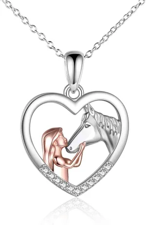 YFN Horse Pendant Necklace Sterling Silver Women with Horse Gift for Women