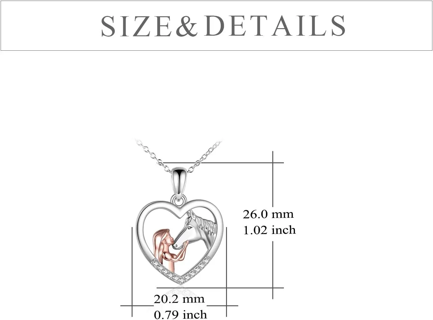 YFN Horse Pendant Necklace Sterling Silver Women with Horse Gift for Women