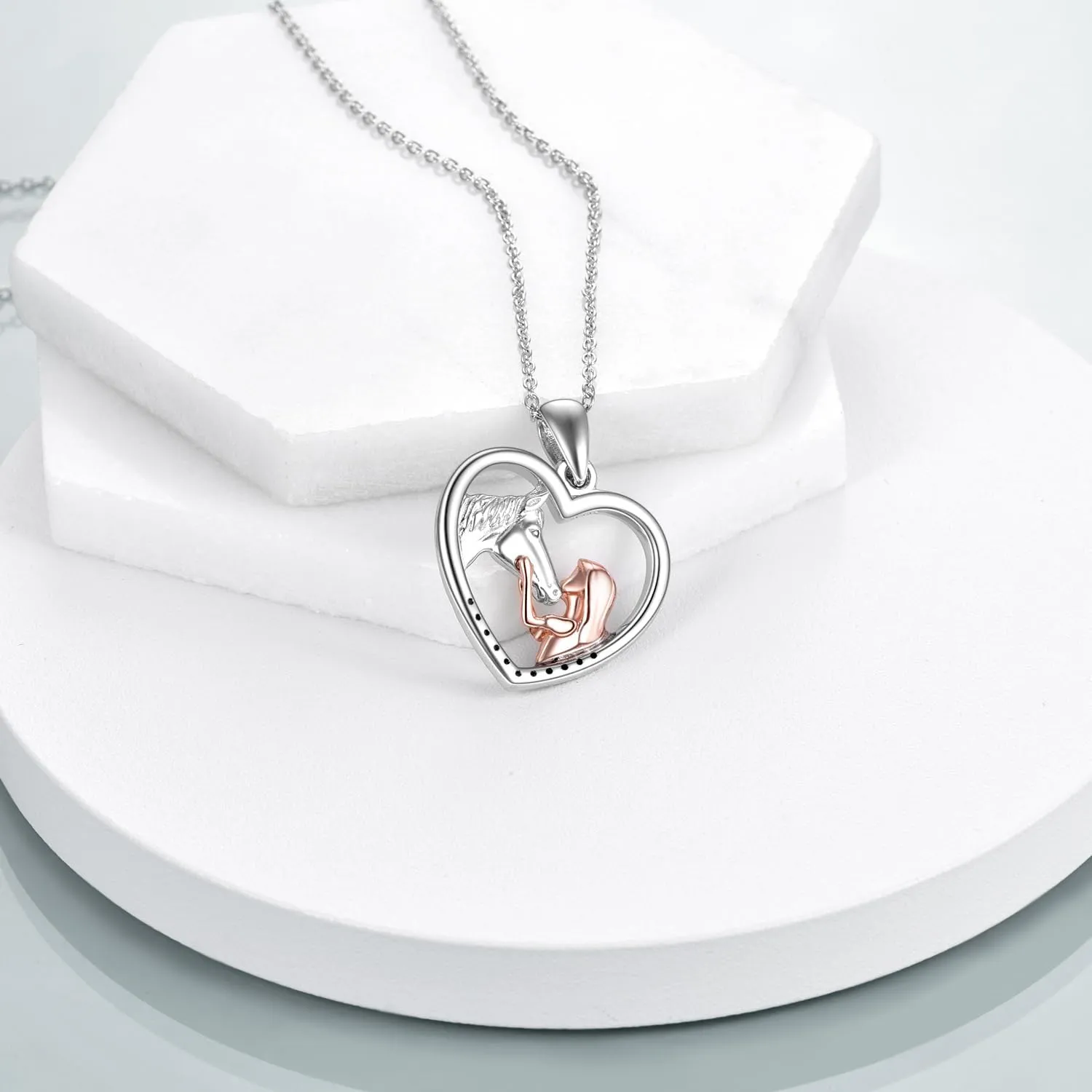 YFN Horse Pendant Necklace Sterling Silver Women with Horse Gift for Women