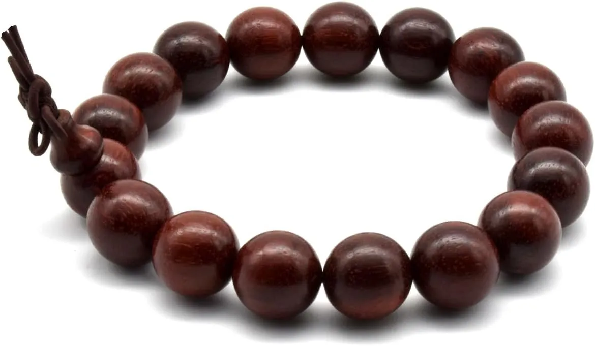 Zen Dear Unisex Natural African Blood Red Sandalwood Bracelet Prayer Beads Tibetan Buddhism Mala Necklace