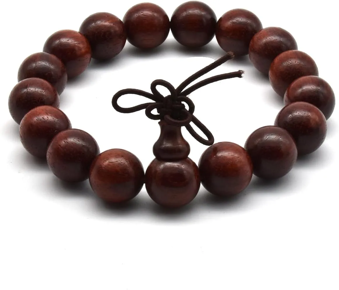 Zen Dear Unisex Natural African Blood Red Sandalwood Bracelet Prayer Beads Tibetan Buddhism Mala Necklace