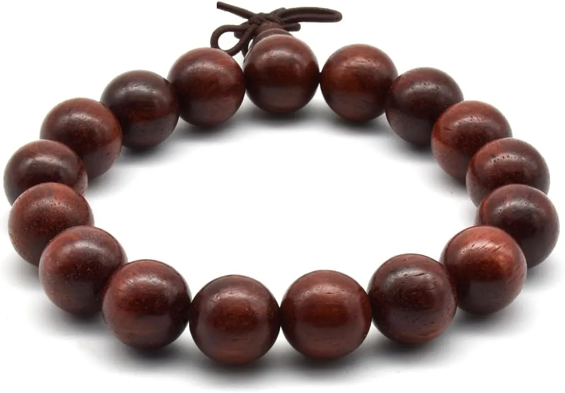 Zen Dear Unisex Natural African Blood Red Sandalwood Bracelet Prayer Beads Tibetan Buddhism Mala Necklace