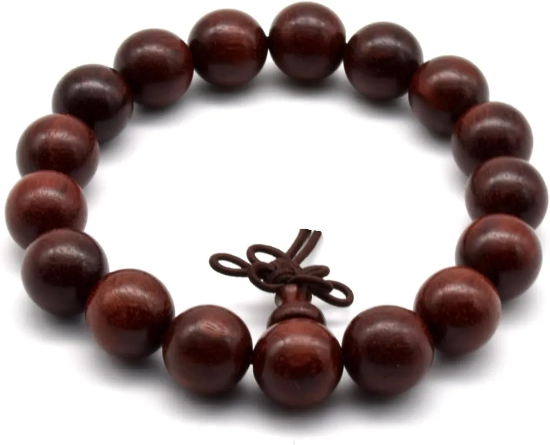 Zen Dear Unisex Natural African Blood Red Sandalwood Bracelet Prayer Beads Tibetan Buddhism Mala Necklace