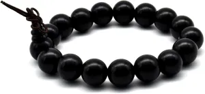 Zen Dear Unisex Natural Ebony Buddhist Prayer Bead Necklace Bracelet Tibetan Prayer Mala Beaded 108 Wood Beads Black