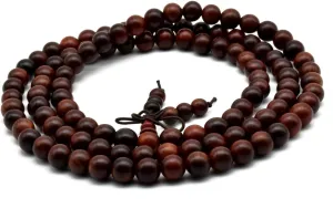 Zen Dear Unisex Natural Rosewood Prayer Beads Buddha Buddhist Prayer Meditation Mala Necklace Bracelet