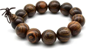 Zen Dear Unisex Natural Tigerwood Mala Beads Buddhist Prayer Bracelet Link Wrist Necklace Chain Beads