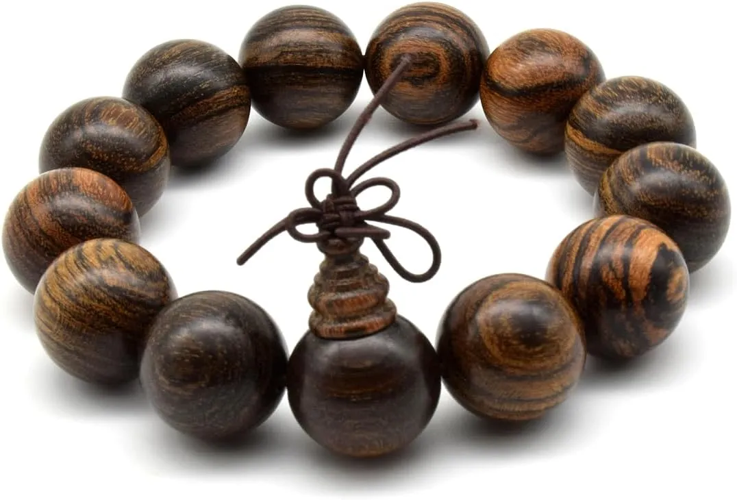 Zen Dear Unisex Natural Tigerwood Mala Beads Buddhist Prayer Bracelet Link Wrist Necklace Chain Beads