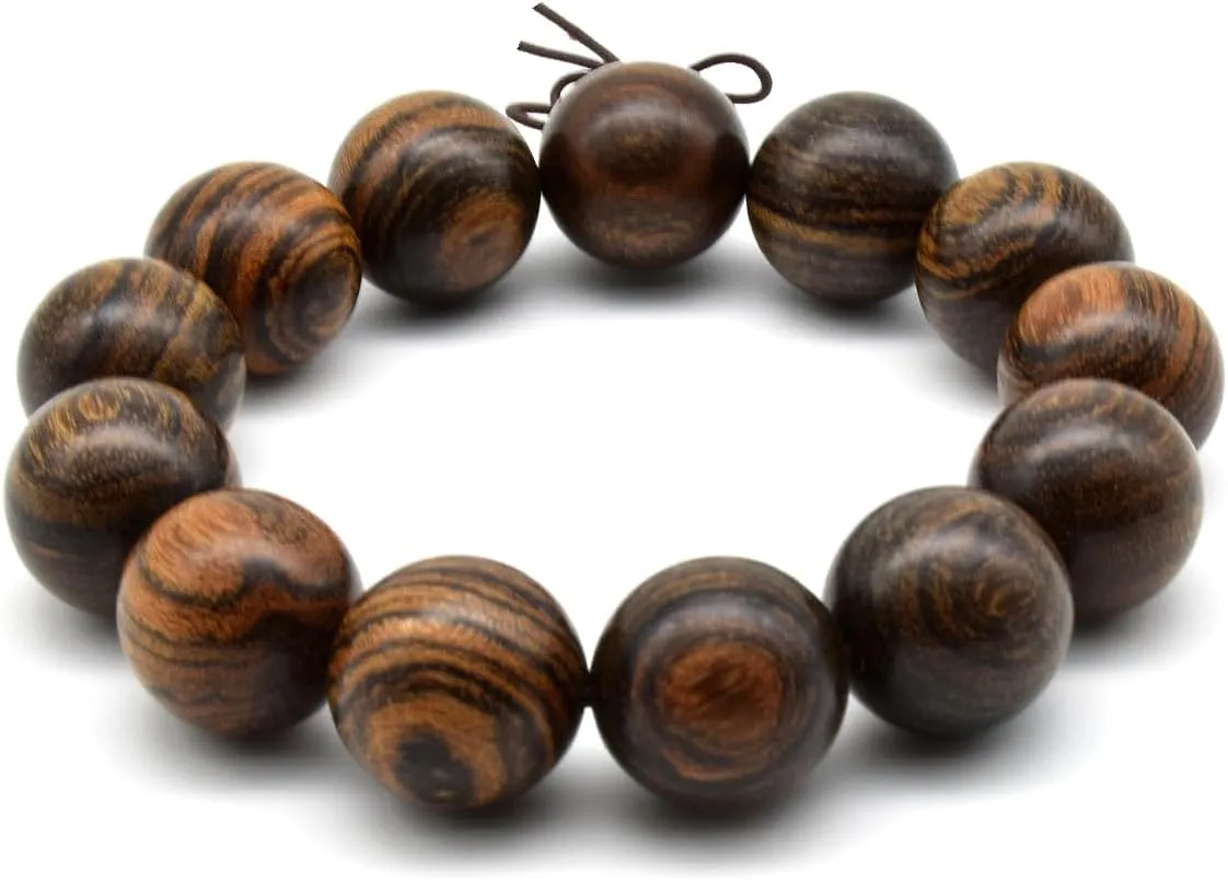 Zen Dear Unisex Natural Tigerwood Mala Beads Buddhist Prayer Bracelet Link Wrist Necklace Chain Beads