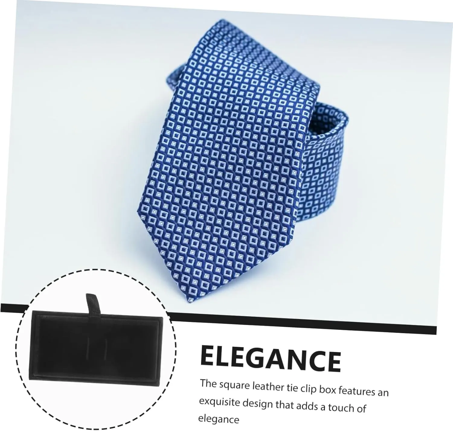 Zerodeko Elegant Luxury Tie Box Tie Clip Organizer Cufflinks and Tie Black Leather Small Jewelry Boxes for Tie Clips