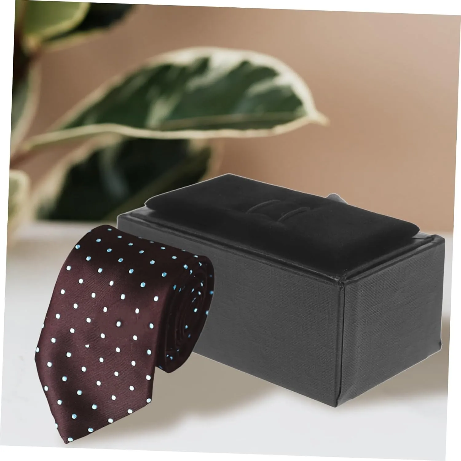 Zerodeko Elegant Luxury Tie Box Tie Clip Organizer Cufflinks and Tie Black Leather Small Jewelry Boxes for Tie Clips