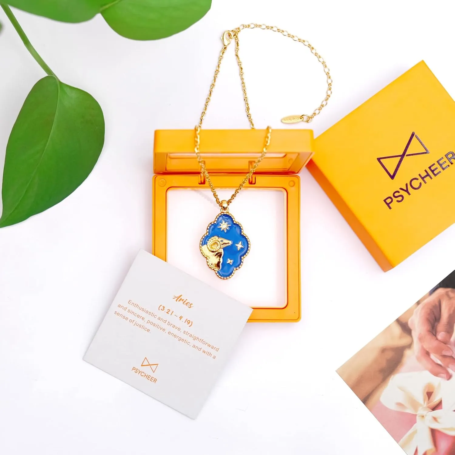 Zodiac Necklace for Women 18K Gold Astrology Jewelry Enamel Constellation Pendant CZ Pearl Jewelry Birthday Gifts for Women,Necklace for Wife Daughter Mom and Sister