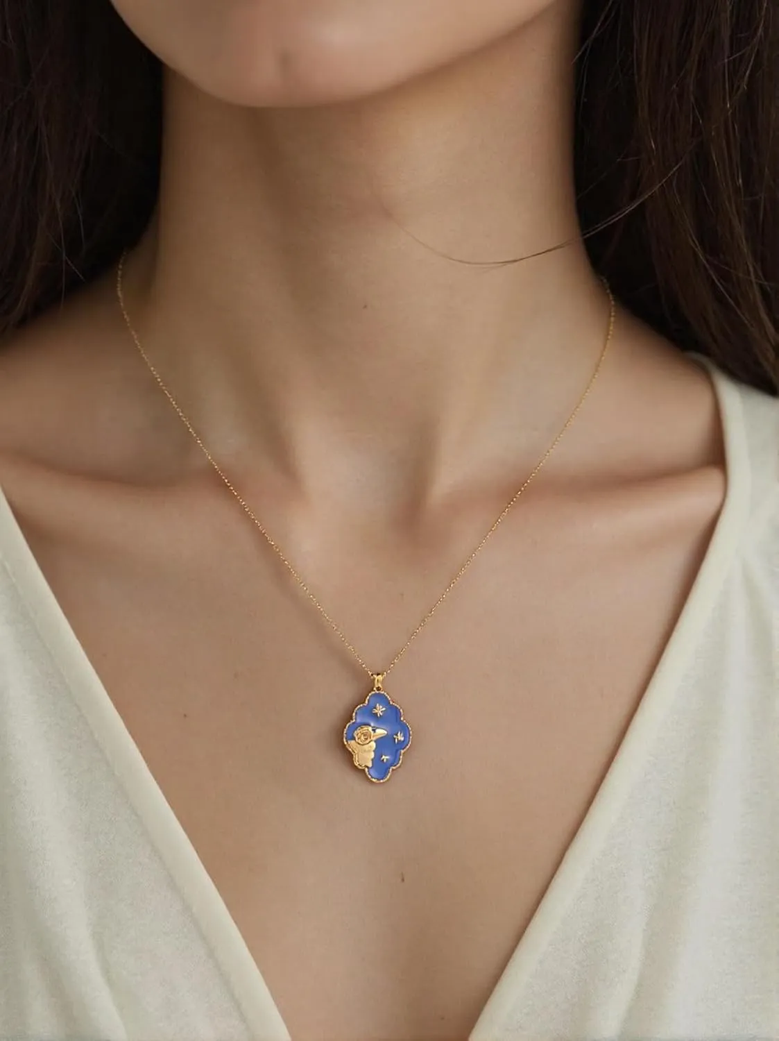 Zodiac Necklace for Women 18K Gold Astrology Jewelry Enamel Constellation Pendant CZ Pearl Jewelry Birthday Gifts for Women,Necklace for Wife Daughter Mom and Sister