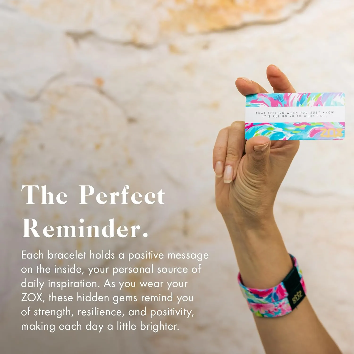 ZOX Bracelets  Stretchy Elastic Band with Motivational Affirmations and Beautiful Artwork, Great Wristband Gift for Men & Women of All Ages